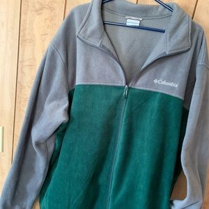 Men’s Columbia 3XT gray & green fleece jacket
